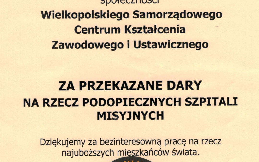 WSCKZiU nr 1 w Poznaniu wspiera potrzebujących