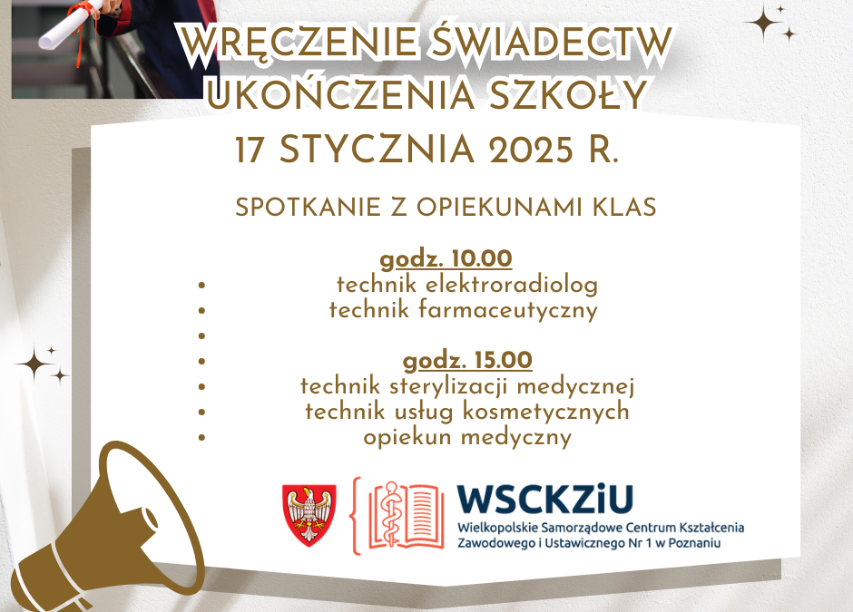 Wręczenie świadectw ukończenia szkoły.