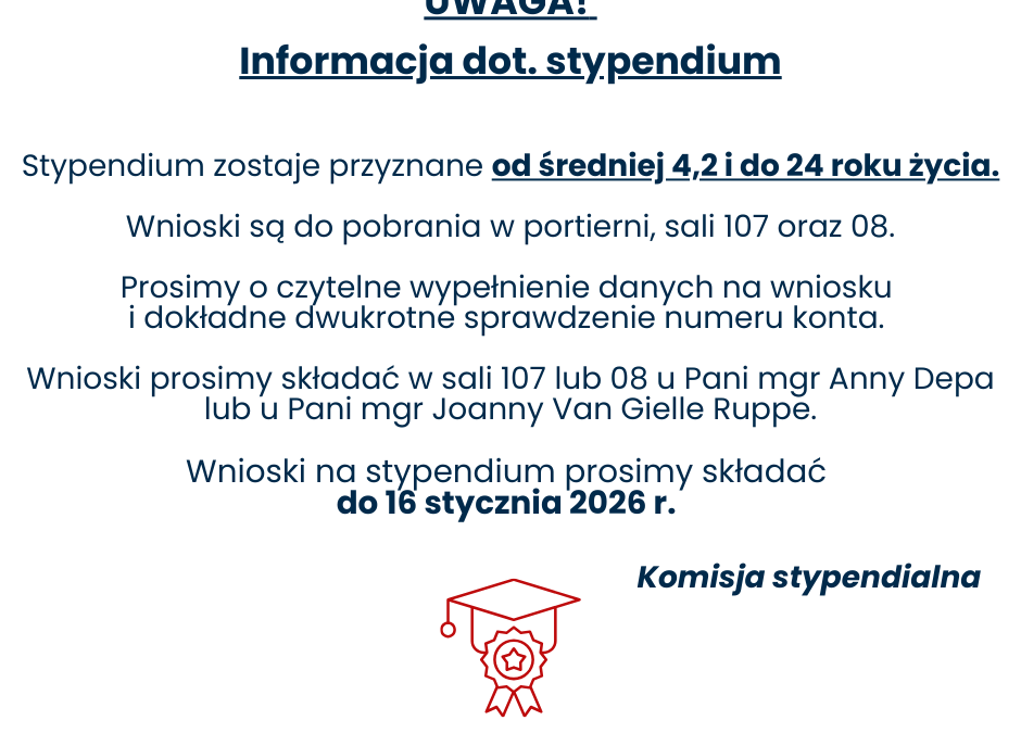 Uwaga stypendium